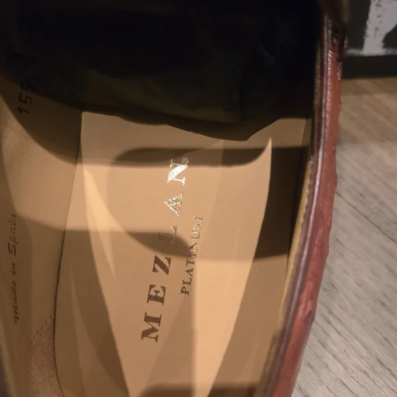 Mezlan Genuine Ostrich Brown/rust Slip On Loafer - Picture 3 of 7